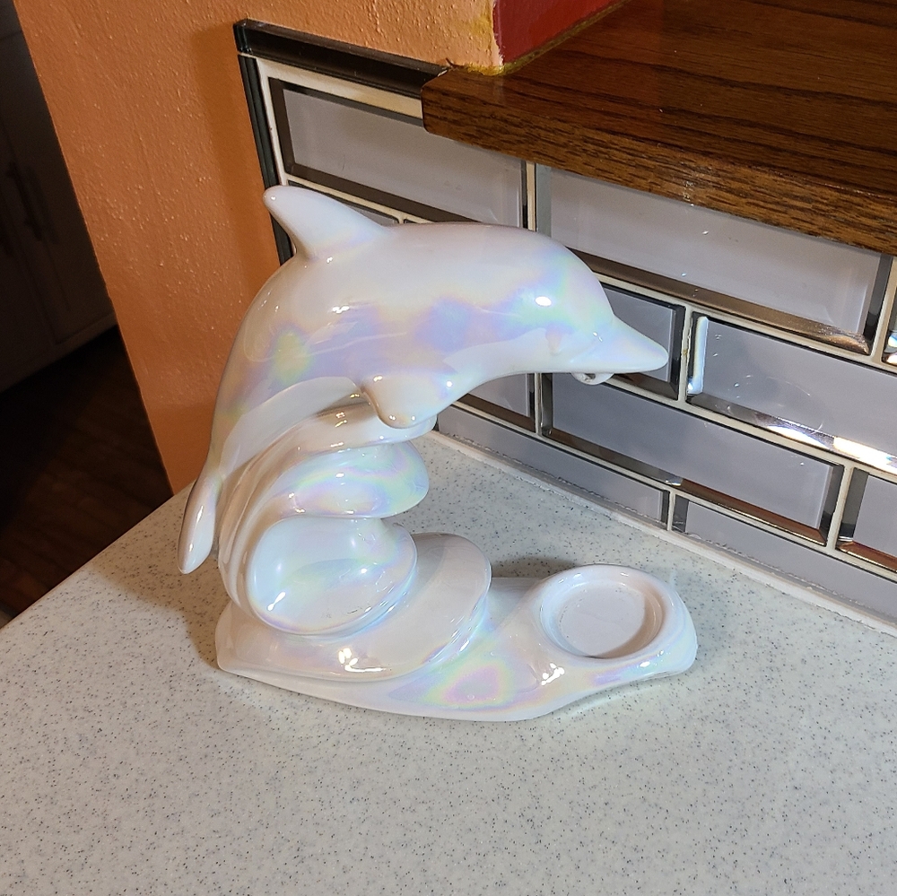 Ceramic Dolphin Shimmery Pearl Poland Made - Picture 16 of 16